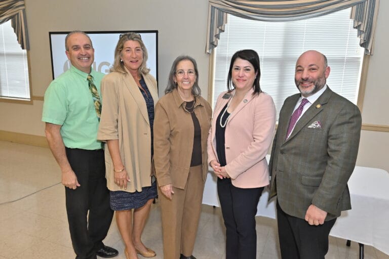 From left, Ron Garafalo; Leah Caro; Carole McCann, HGAR Regional Director, Orange County; Lynda Fernandez, HGAR CEO and Tony D’Anzica, HGAR President.